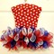 4 Roll Independence Day Wired Edge Ribbon 10 Inch x 30 feet 4th of July Red White and Blue Metallic Foil Mesh Ribbon for Independence Day Patriotic Wreaths